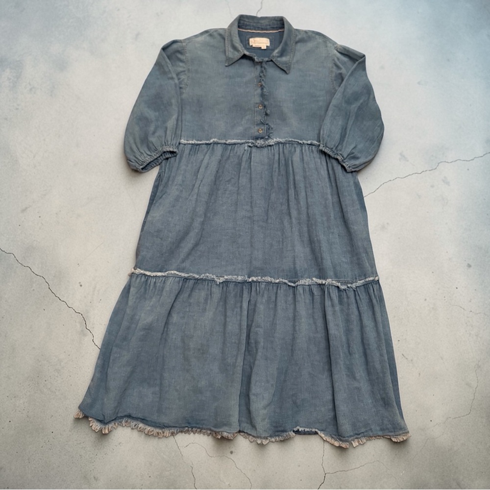 ANTHROPOLOGIE The Bettina Denim Dress Women's LP - Picture 10 of 10